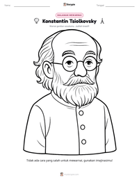Prabaca lembar kerja cetak Konstantin Tsiolkovsky