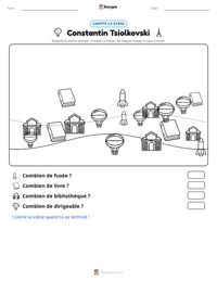 Aperçu de la feuille de travail imprimable Constantin Tsiolkovski