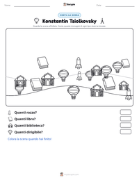 Anteprima della scheda stampabile di Konstantin Tsiolkovsky