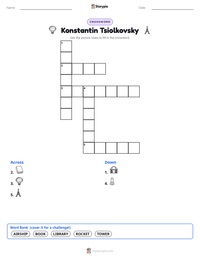 Konstantin Tsiolkovsky printable worksheet preview