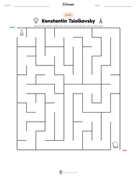 Konstantin Tsiolkovsky printable worksheet preview