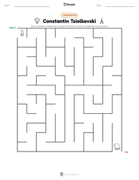 Aperçu de la feuille de travail imprimable Constantin Tsiolkovski