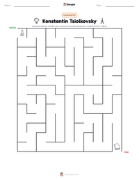 Anteprima della scheda stampabile di Konstantin Tsiolkovsky