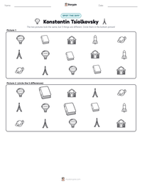Konstantin Tsiolkovsky printable worksheet preview