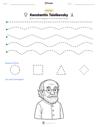 Anteprima della scheda stampabile di Konstantin Tsiolkovsky
