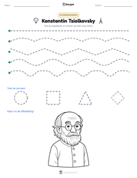Konstantin Tsiolkovsky afdrukbare werkblad voorbeeld