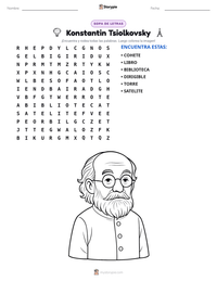 Vista previa de la hoja de trabajo imprimible de Konstantin Tsiolkovsky