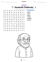 Prabaca lembar kerja cetak Konstantin Tsiolkovsky
