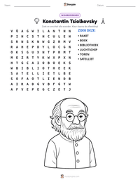 Konstantin Tsiolkovsky afdrukbare werkblad voorbeeld