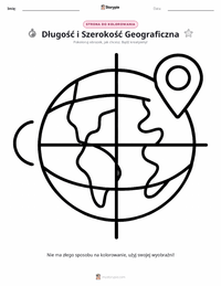 Strona do kolorowania Długość i szerokość geograficzna dla dzieci