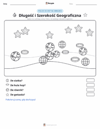 Podgląd drukowalnego arkusza ćwiczeń Długość i szerokość geograficzna