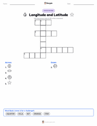 Longitude and Latitude printable worksheet preview