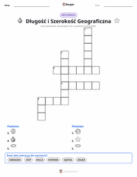 Podgląd drukowalnego arkusza ćwiczeń Długość i szerokość geograficzna