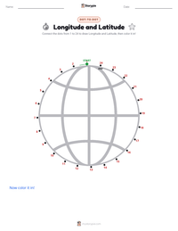 Longitude and Latitude printable worksheet preview