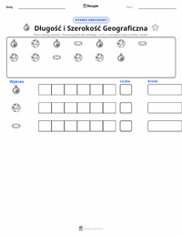 Podgląd drukowalnego arkusza ćwiczeń Długość i szerokość geograficzna