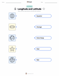 Longitude and Latitude printable worksheet for kids