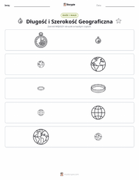 Podgląd drukowalnego arkusza ćwiczeń Długość i szerokość geograficzna