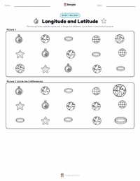 Longitude and Latitude printable worksheet preview