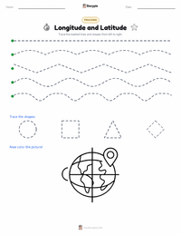 Longitude and Latitude printable worksheet preview