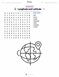 Longitude and Latitude printable worksheet preview