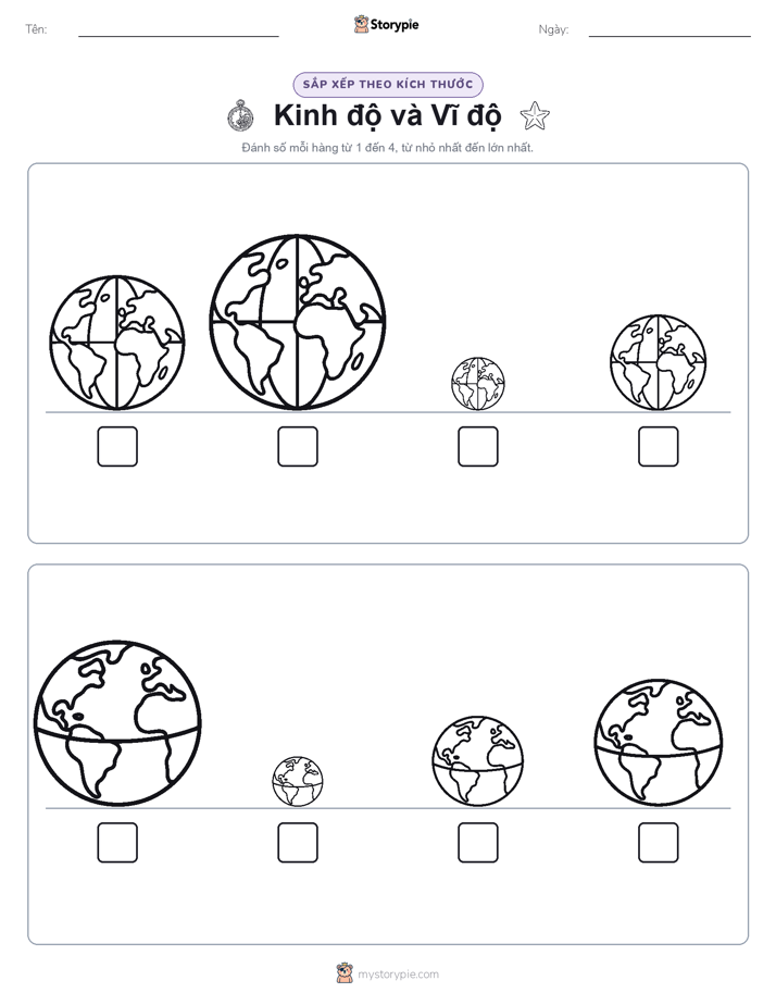 Thứ Tự Kích Thước