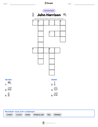 John Harrison printable worksheet preview