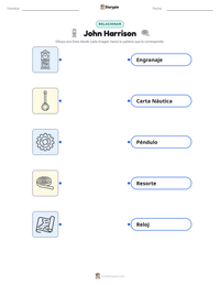 Vista previa de la hoja de trabajo imprimible de John Harrison
