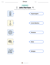 Prévia da folha de atividades imprimível John Harrison
