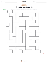 Vista previa de la hoja de trabajo imprimible de John Harrison