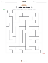 John Harrison afdrukbare werkblad voorbeeld