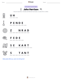John Harrison druckbare Arbeitsblatt Vorschau