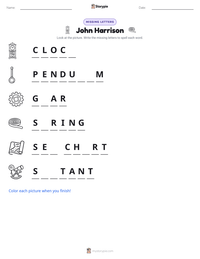 John Harrison printable worksheet preview