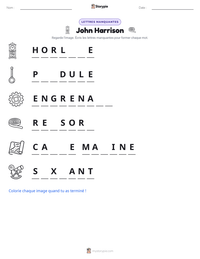 Aperçu de la feuille de travail imprimable John Harrison