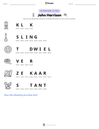 John Harrison afdrukbare werkblad voorbeeld