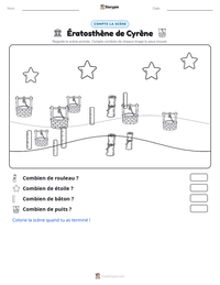 Aperçu de la feuille de travail imprimable Ératosthène de Cyrène