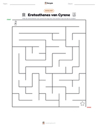 Eratosthenes van Cyrene afdrukbare werkblad voorbeeld