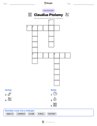 Claudius Ptolemy printable worksheet preview