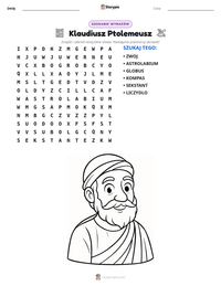 Podgląd drukowalnego arkusza ćwiczeń Klaudiusz Ptolemeusz
