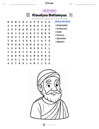 Klaudyos Batlamyus yazdırılabilir çalışma sayfası önizlemesi