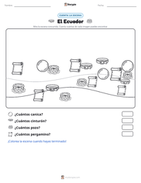Vista previa de la hoja de trabajo imprimible de El Ecuador