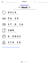 Podgląd drukowalnego arkusza ćwiczeń Równik