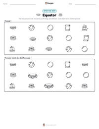 Equator printable worksheet preview