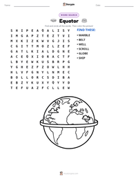 Equator printable worksheet preview