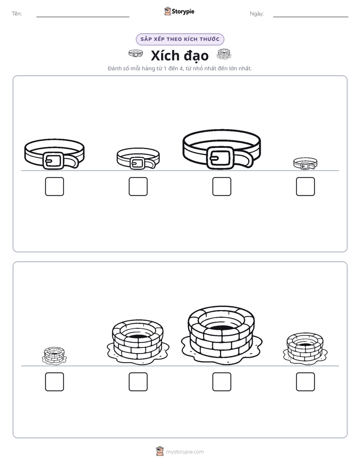 Thứ Tự Kích Thước