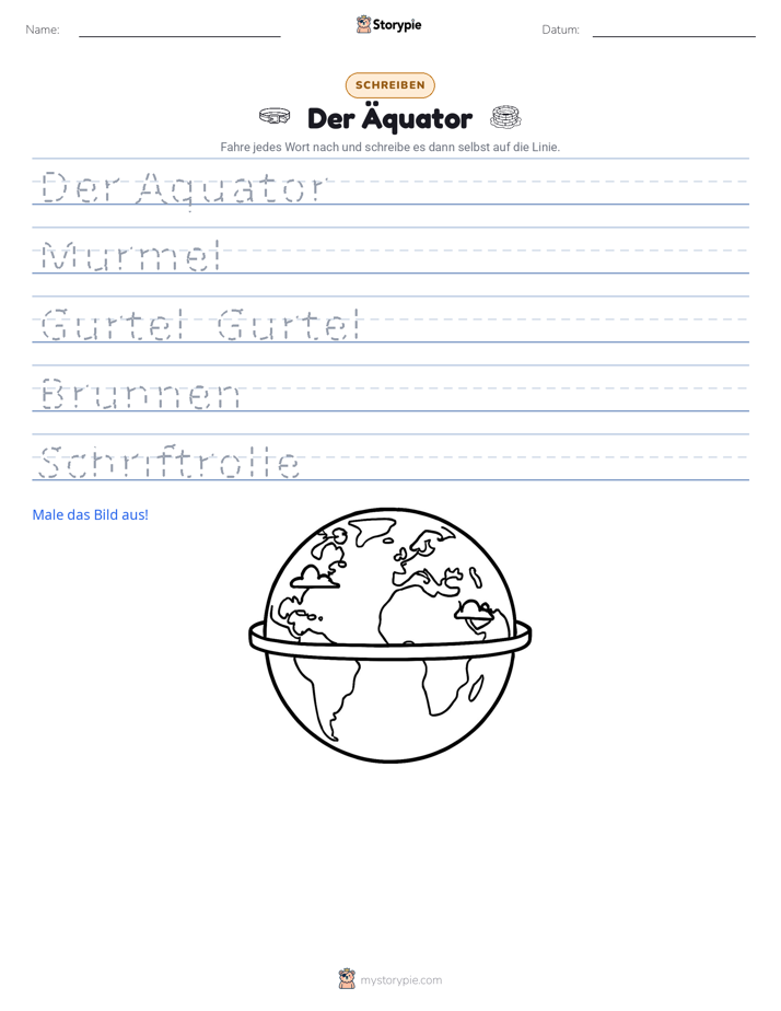 Schreibübung