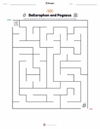 Bellerophon and Pegasus printable worksheet preview