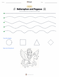 Bellerophon and Pegasus printable worksheet preview