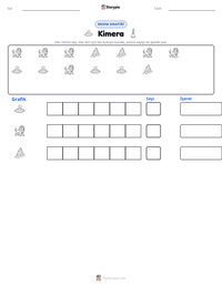 Kimera yazdırılabilir çalışma sayfası önizlemesi