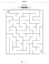 Aperçu de la feuille de travail imprimable Chimère