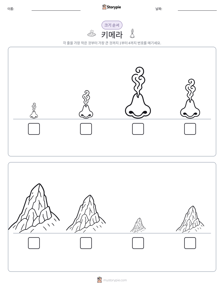 크기 순서